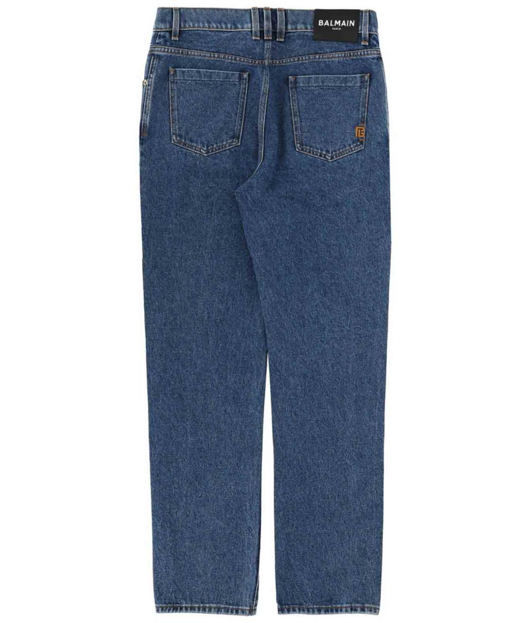 BALMAIN Синие хлопковые прямые джинсы, фото 3