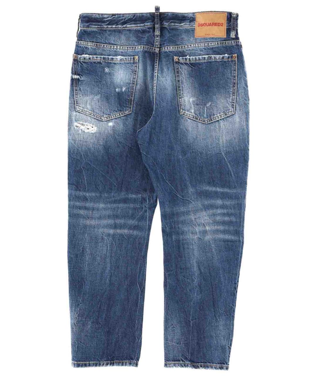 DSQUARED2 Синие хлопковые прямые джинсы, фото 3