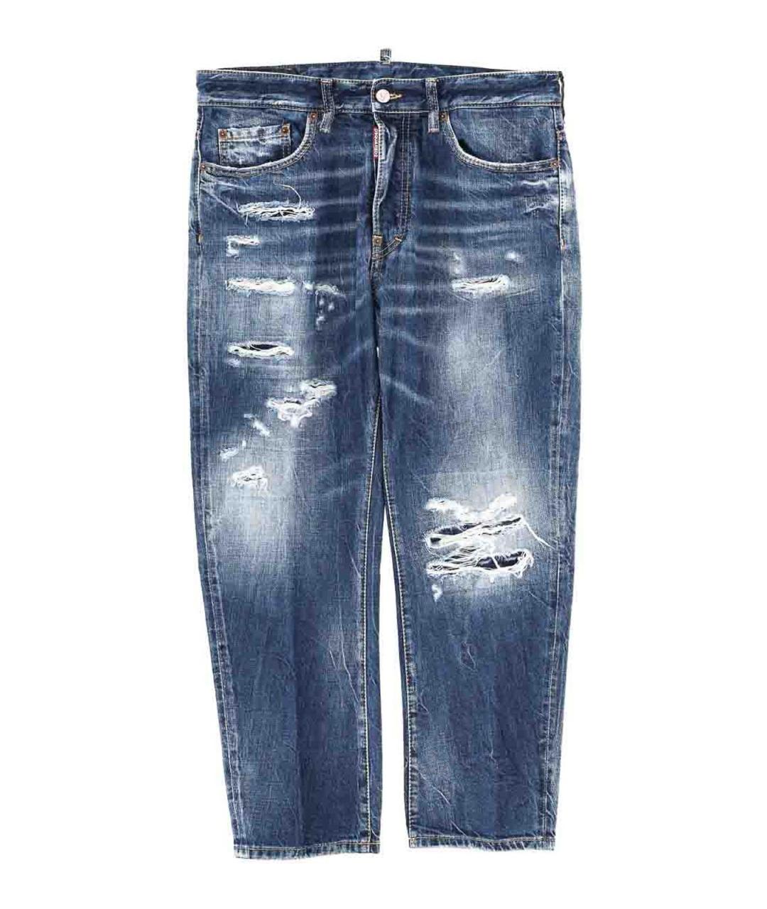 DSQUARED2 Синие хлопковые прямые джинсы, фото 1