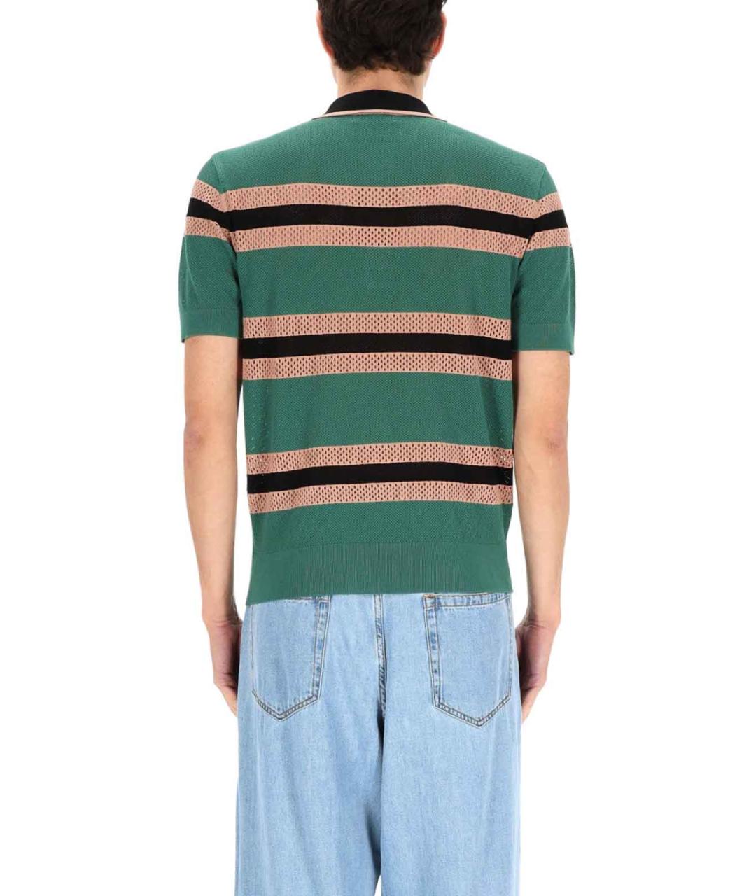 DRIES VAN NOTEN Зеленое вискозное поло с коротким рукавом, фото 4