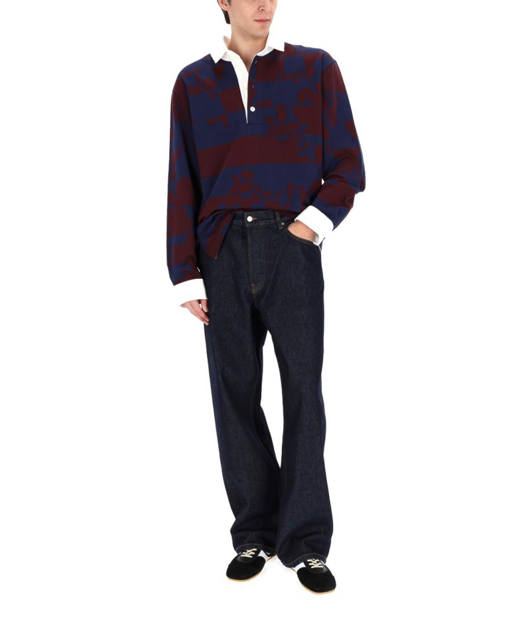 DRIES VAN NOTEN Синие хлопковые повседневные брюки, фото 2