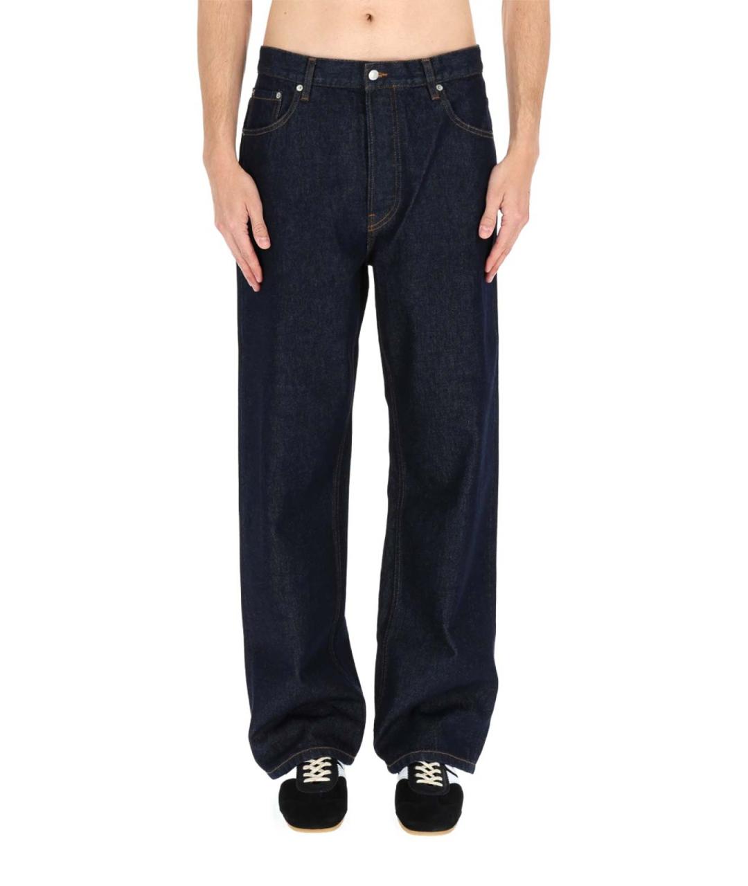 DRIES VAN NOTEN Синие хлопковые повседневные брюки, фото 4