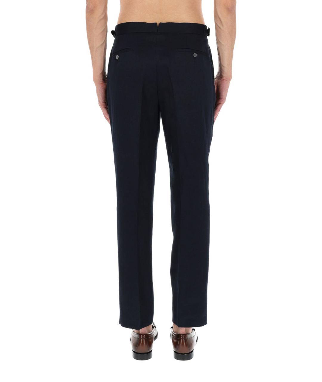 HUGO BOSS Синие льняные классические брюки, фото 5