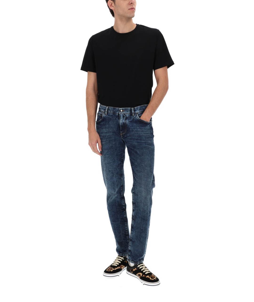 DOLCE&GABBANA Синие хлопковые джинсы скинни, фото 2