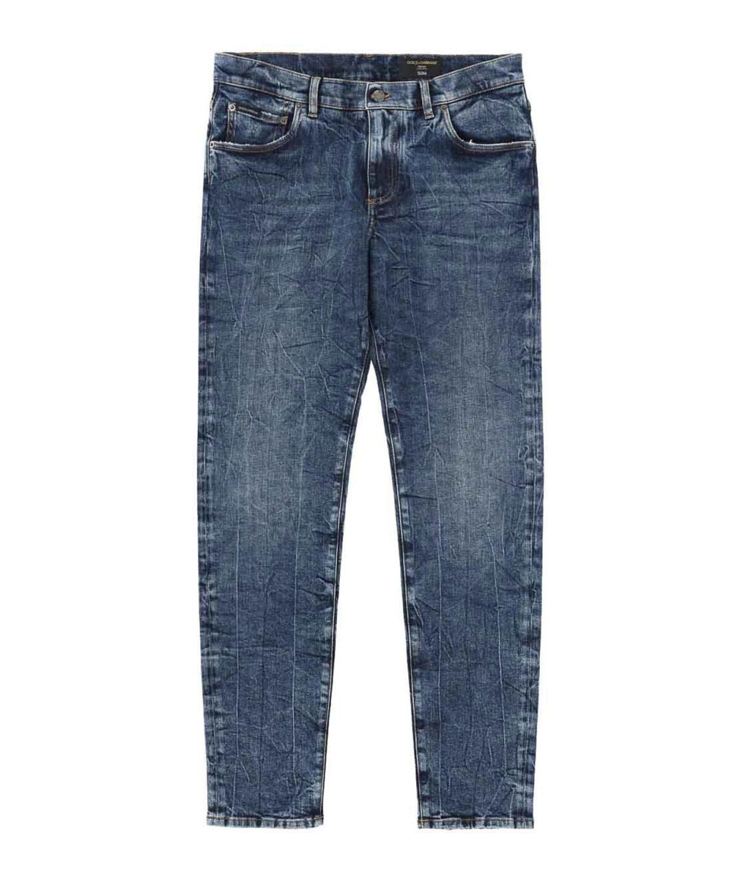 DOLCE&GABBANA Синие хлопковые джинсы скинни, фото 1