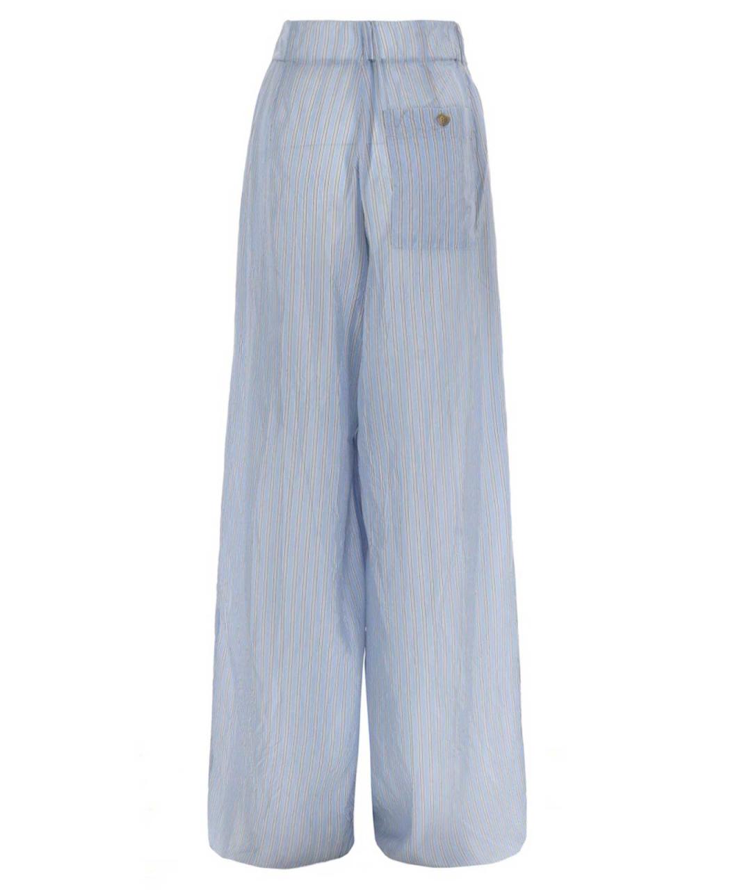 DRIES VAN NOTEN Голубые вискозные брюки широкие, фото 3