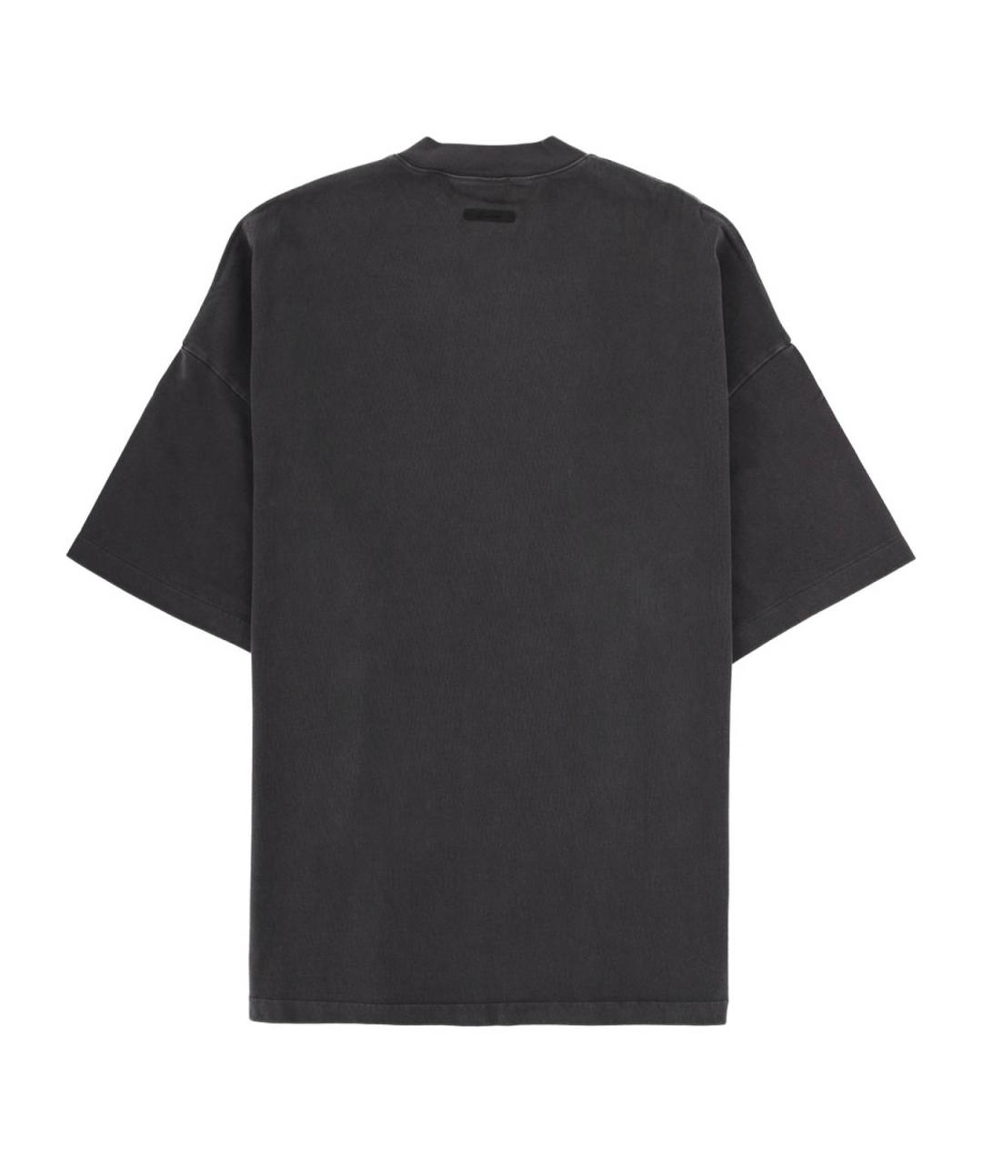 FEAR OF GOD Антрацитовая хлопковая футболка, фото 3