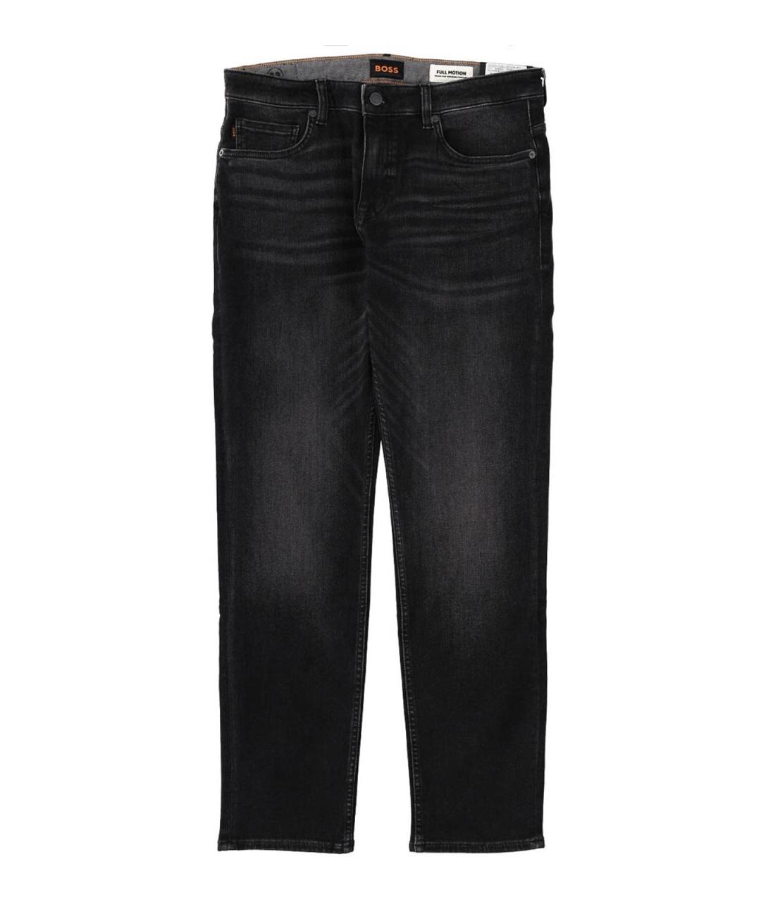 HUGO BOSS Черные хлопковые прямые джинсы, фото 1