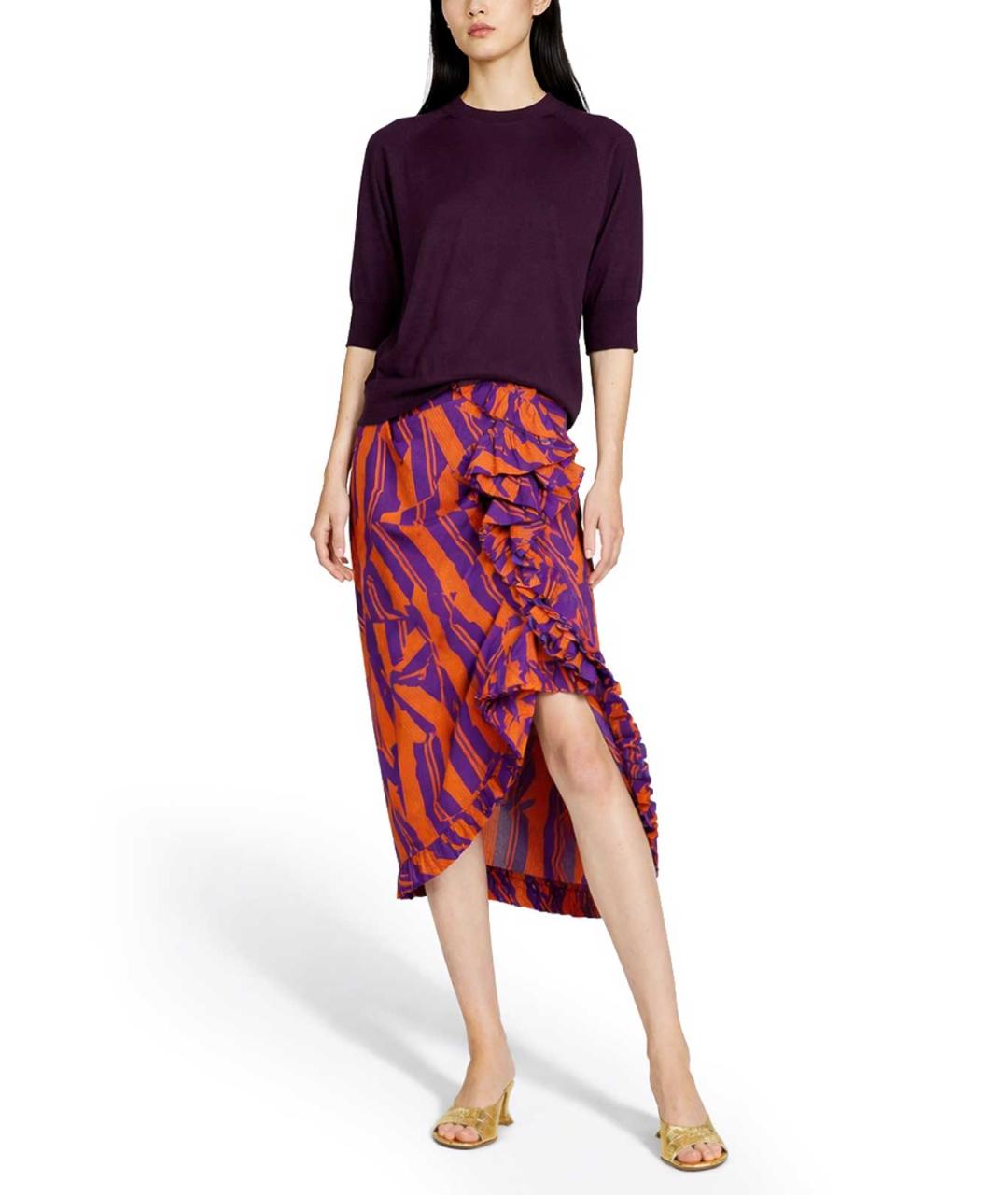 DRIES VAN NOTEN Мульти хлопковая юбка миди, фото 2