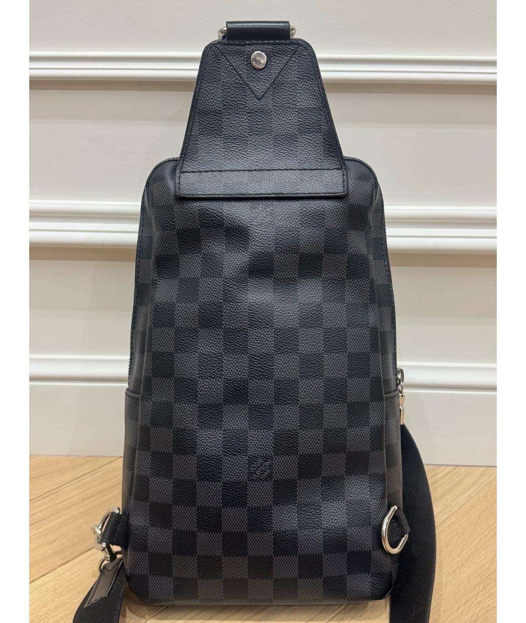 LOUIS VUITTON Черная сумка на плечо из канвы, фото 2