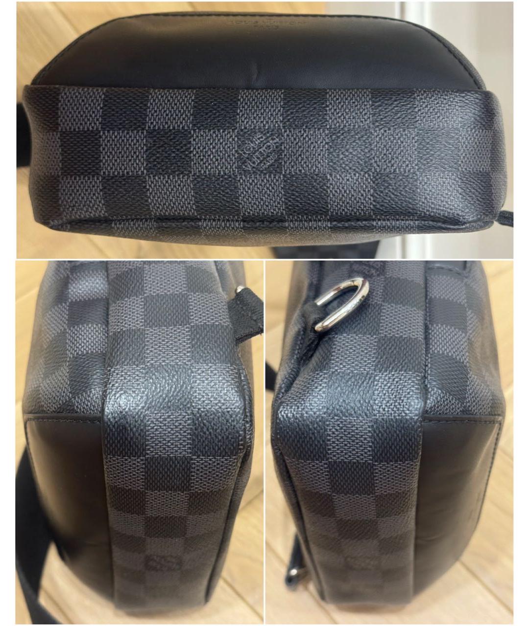 LOUIS VUITTON Черная сумка на плечо из канвы, фото 5