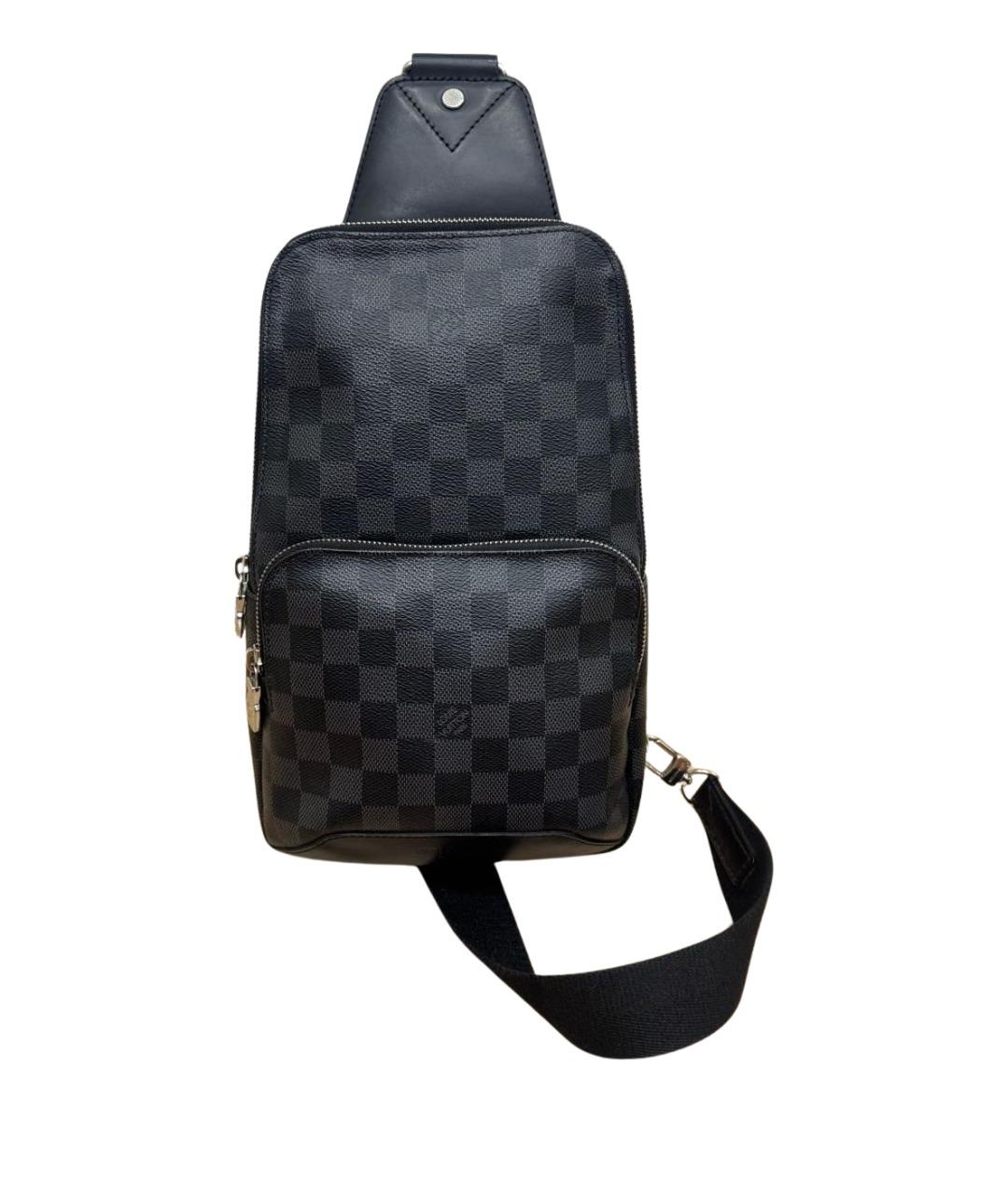 LOUIS VUITTON Черная сумка на плечо из канвы, фото 1