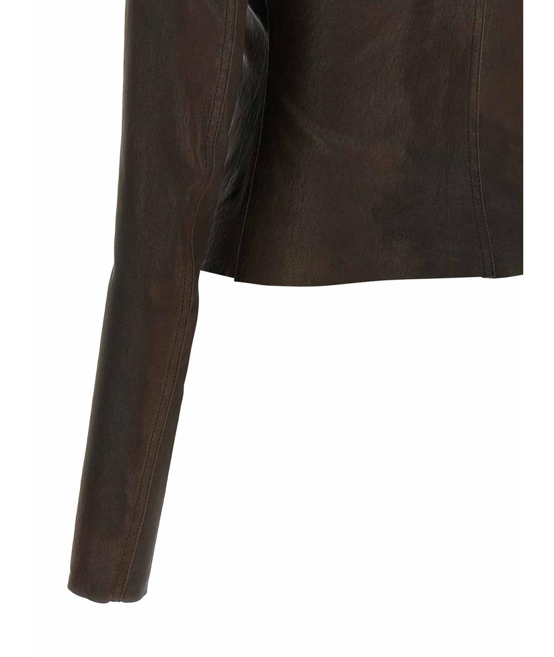 RICK OWENS Коричневая кожаная куртка, фото 4