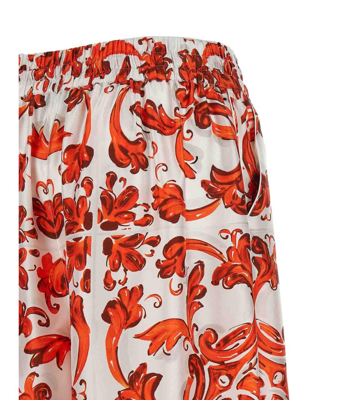 DOLCE&GABBANA Мульти шелковые брюки широкие, фото 5