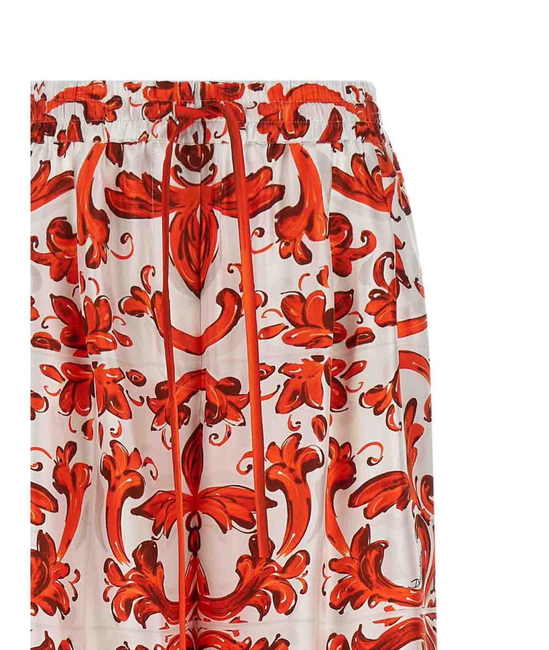 DOLCE&GABBANA Мульти шелковые брюки широкие, фото 4
