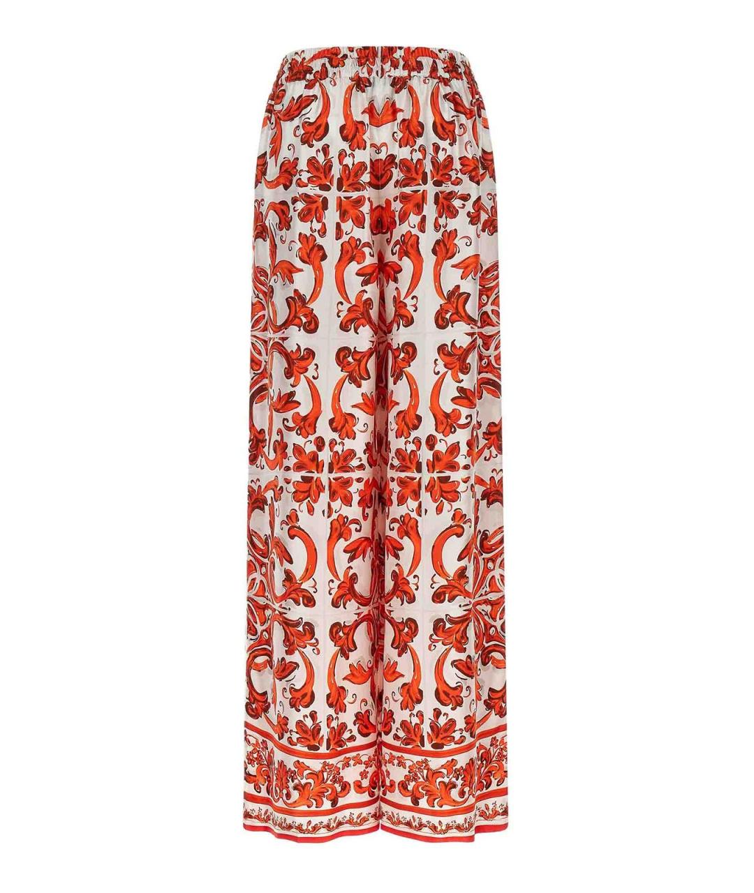DOLCE&GABBANA Мульти шелковые брюки широкие, фото 2