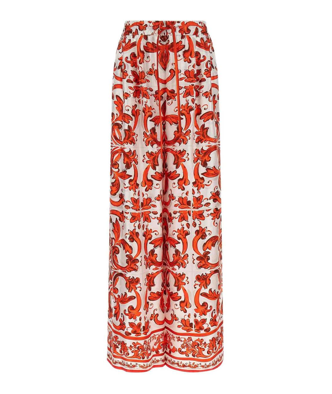 DOLCE&GABBANA Мульти шелковые брюки широкие, фото 1
