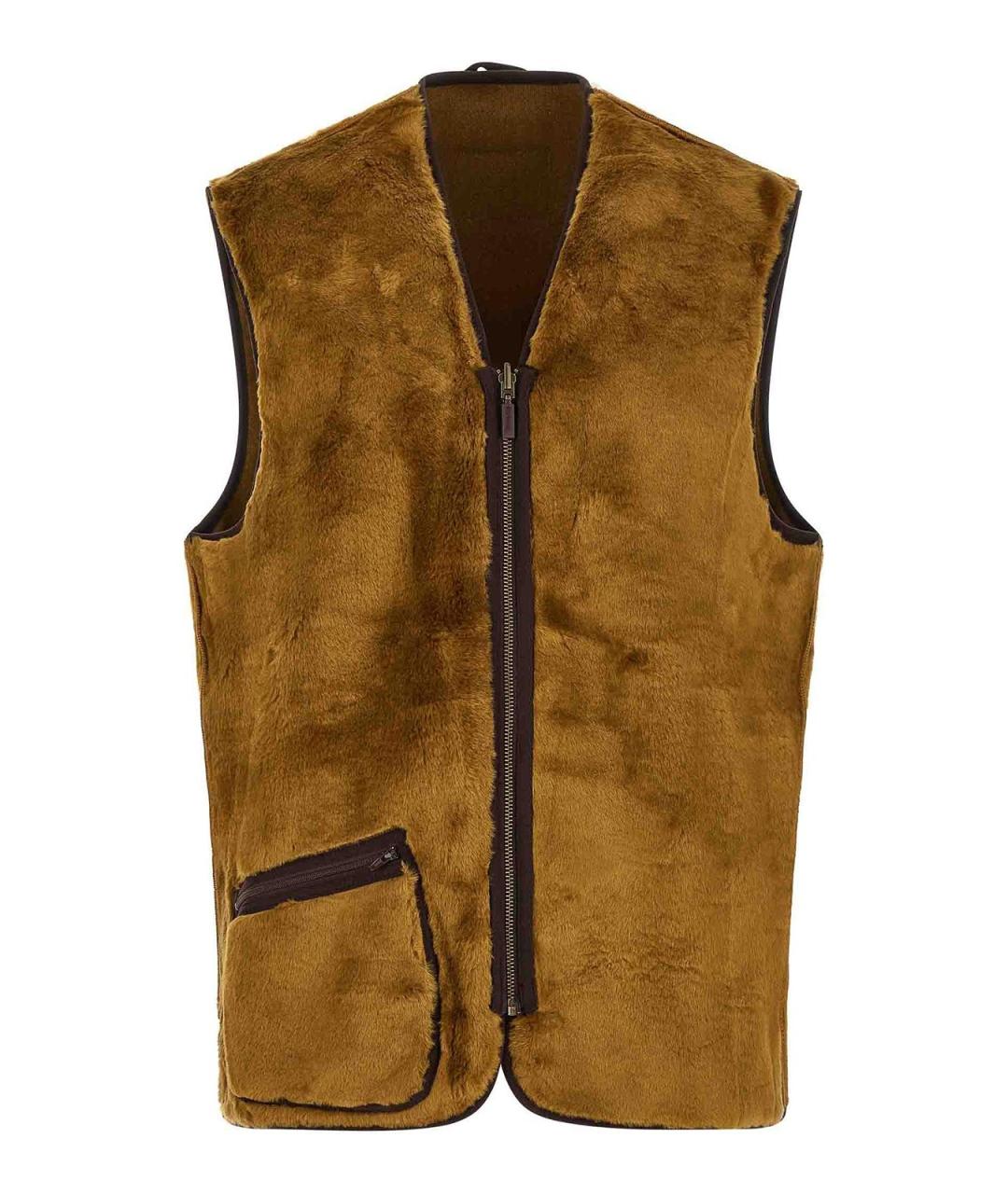 BARBOUR Коричневая меховая жилетка, фото 2