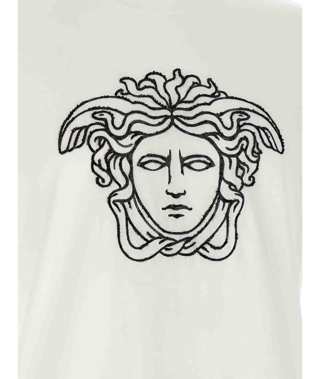 VERSACE Белая хлопковая футболка, фото 4