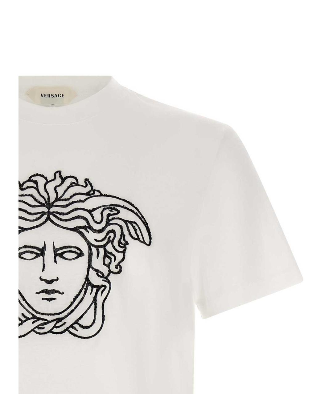 VERSACE Белая хлопковая футболка, фото 3