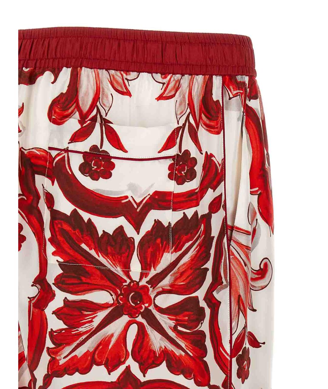 DOLCE&GABBANA Мульти шелковые повседневные брюки, фото 4
