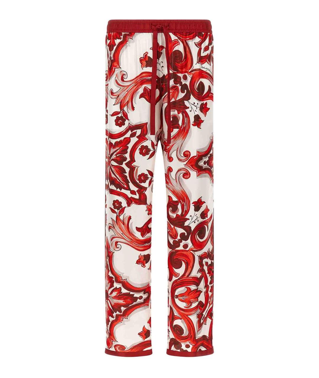 DOLCE&GABBANA Мульти шелковые повседневные брюки, фото 1