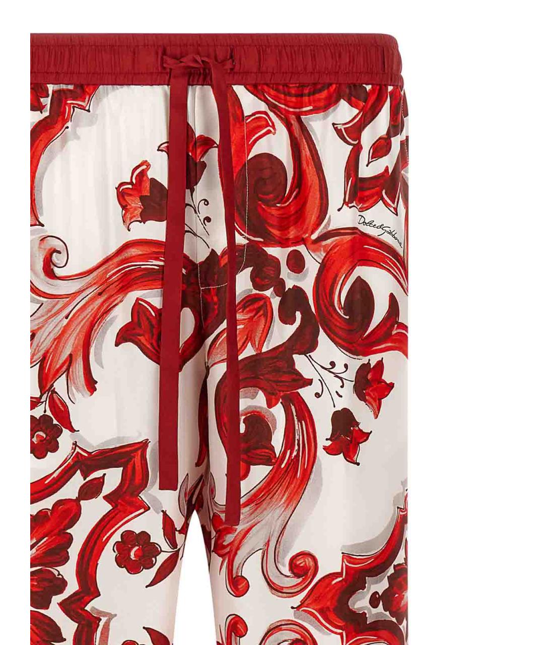 DOLCE&GABBANA Мульти шелковые повседневные брюки, фото 3