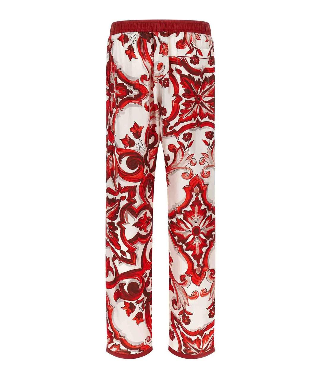 DOLCE&GABBANA Мульти шелковые повседневные брюки, фото 2