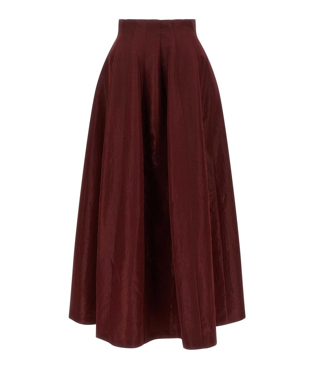 ALBERTA FERRETTI Бордовая полиэстеровая юбка миди, фото 1
