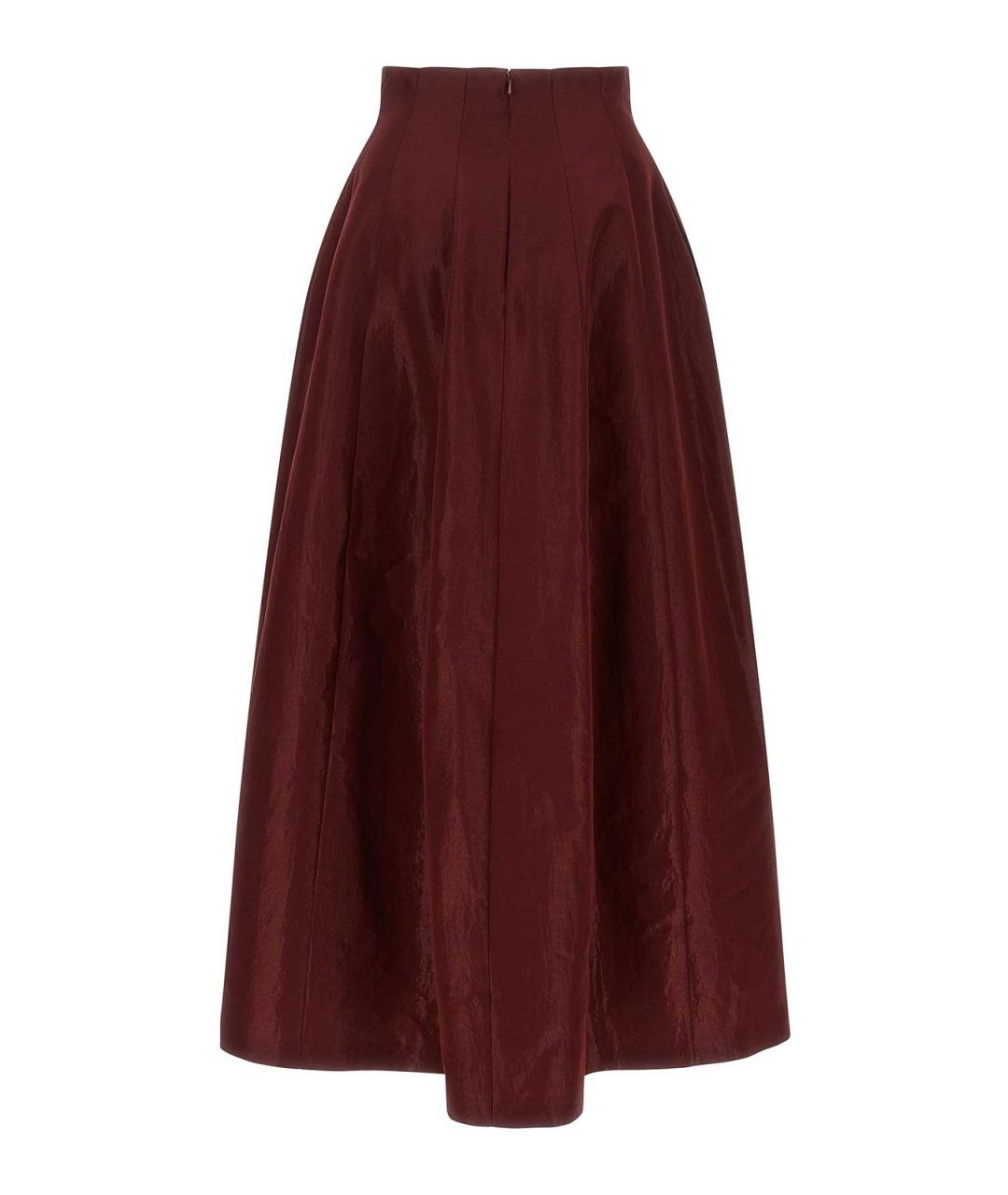 ALBERTA FERRETTI Бордовая полиэстеровая юбка миди, фото 2