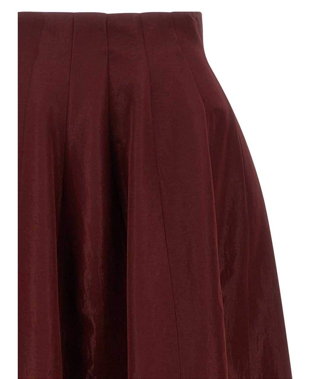 ALBERTA FERRETTI Бордовая полиэстеровая юбка миди, фото 3