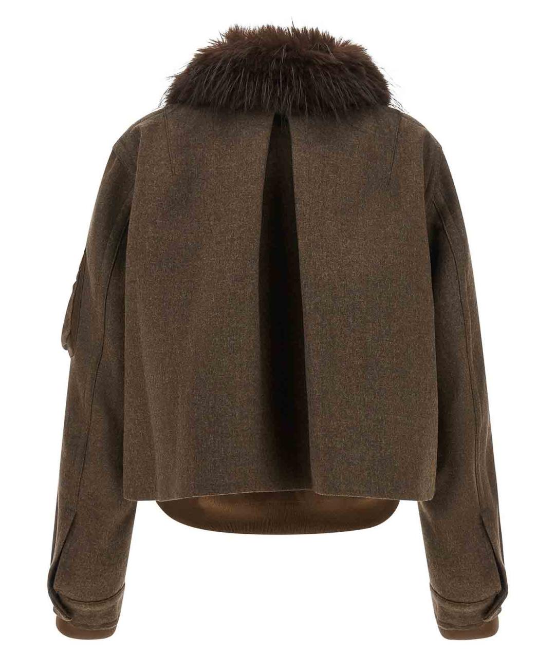 SACAI Коричневая шерстяная куртка, фото 3