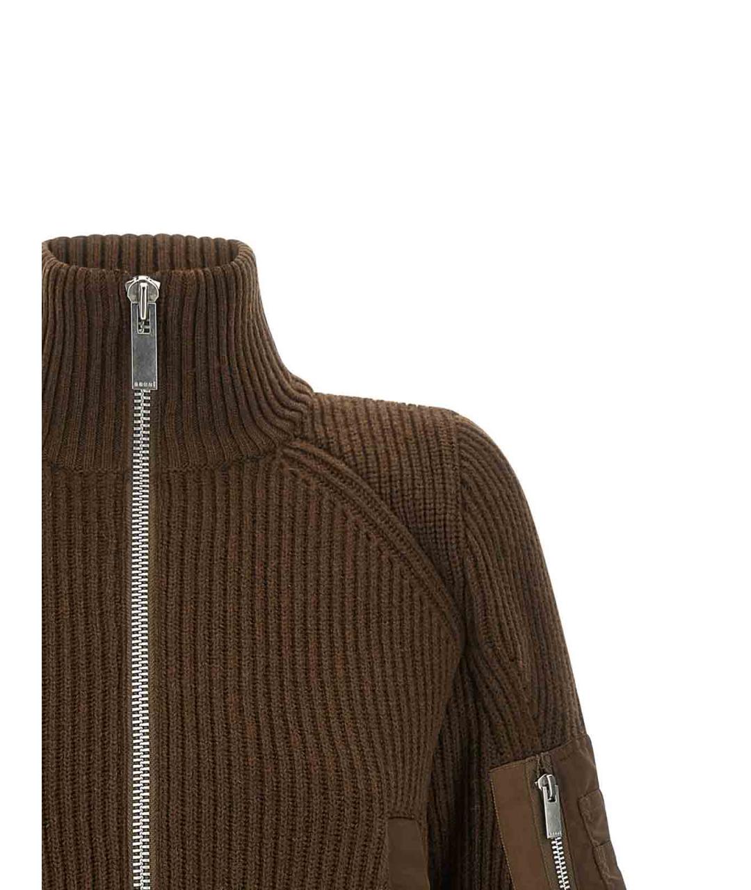SACAI Коричневая шерстяная куртка, фото 3