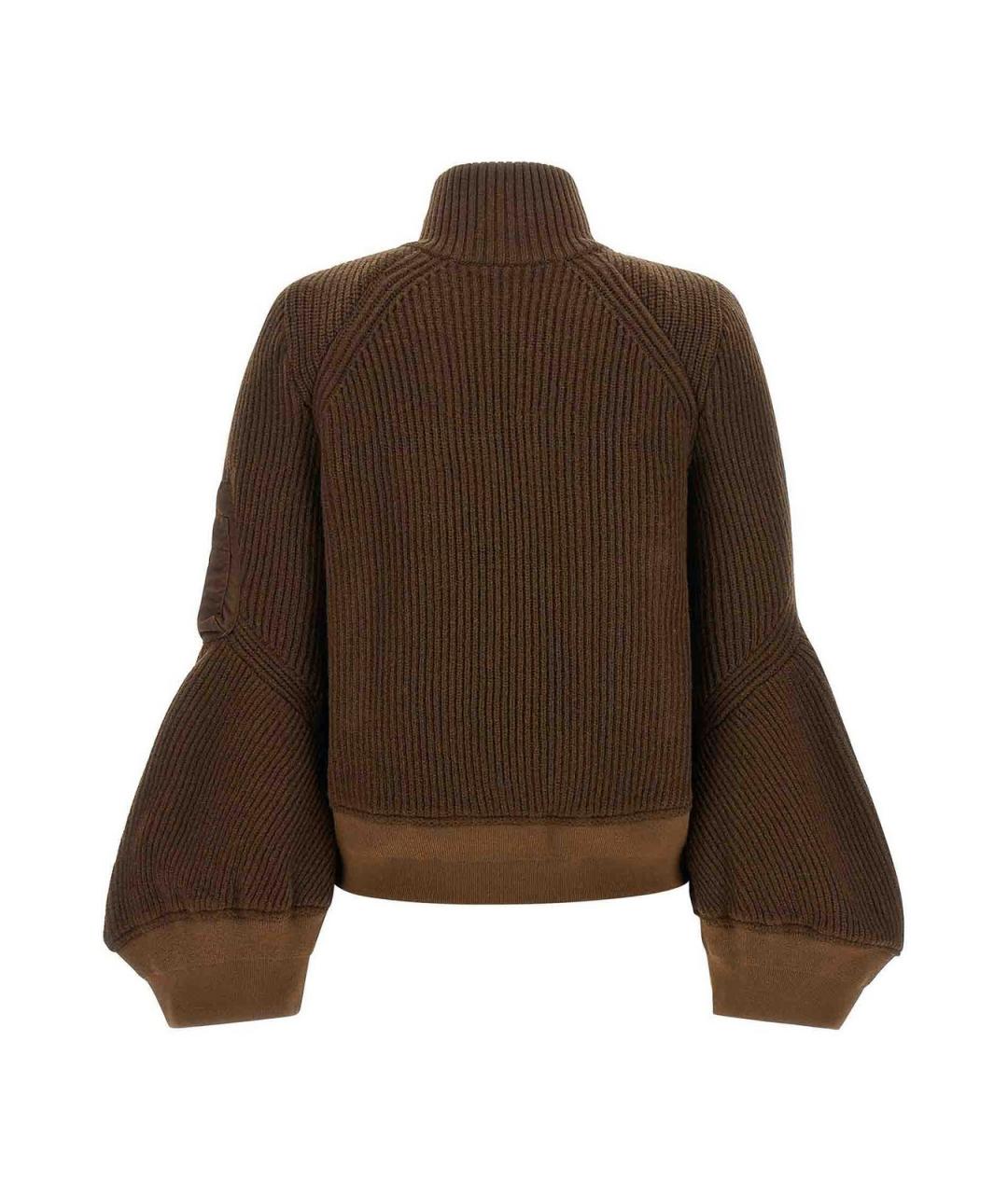 SACAI Коричневая шерстяная куртка, фото 2
