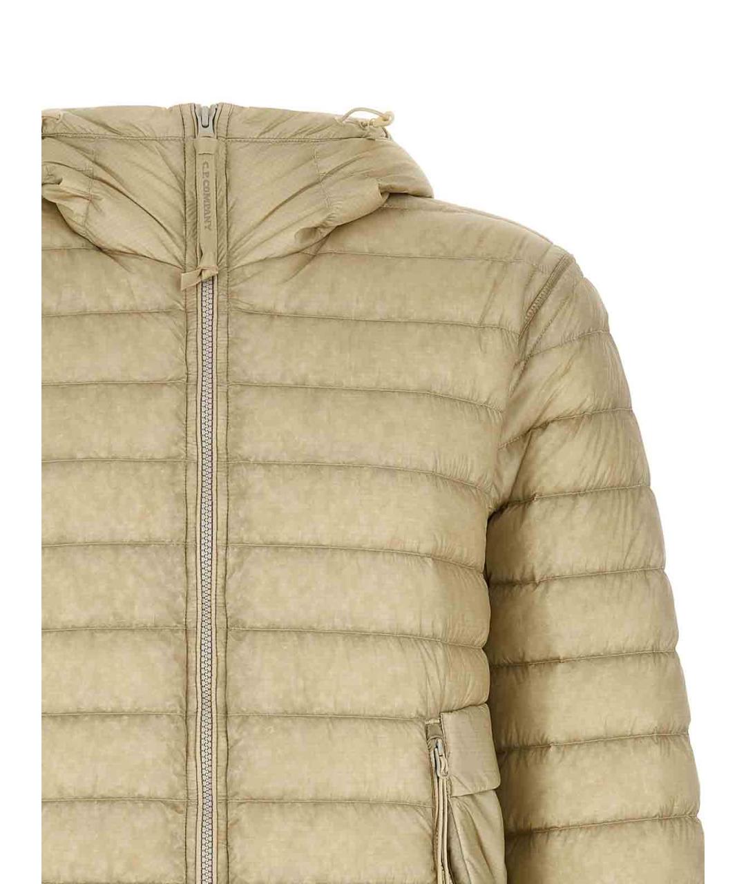 CP COMPANY Бежевый полиамидовый пуховик, фото 3