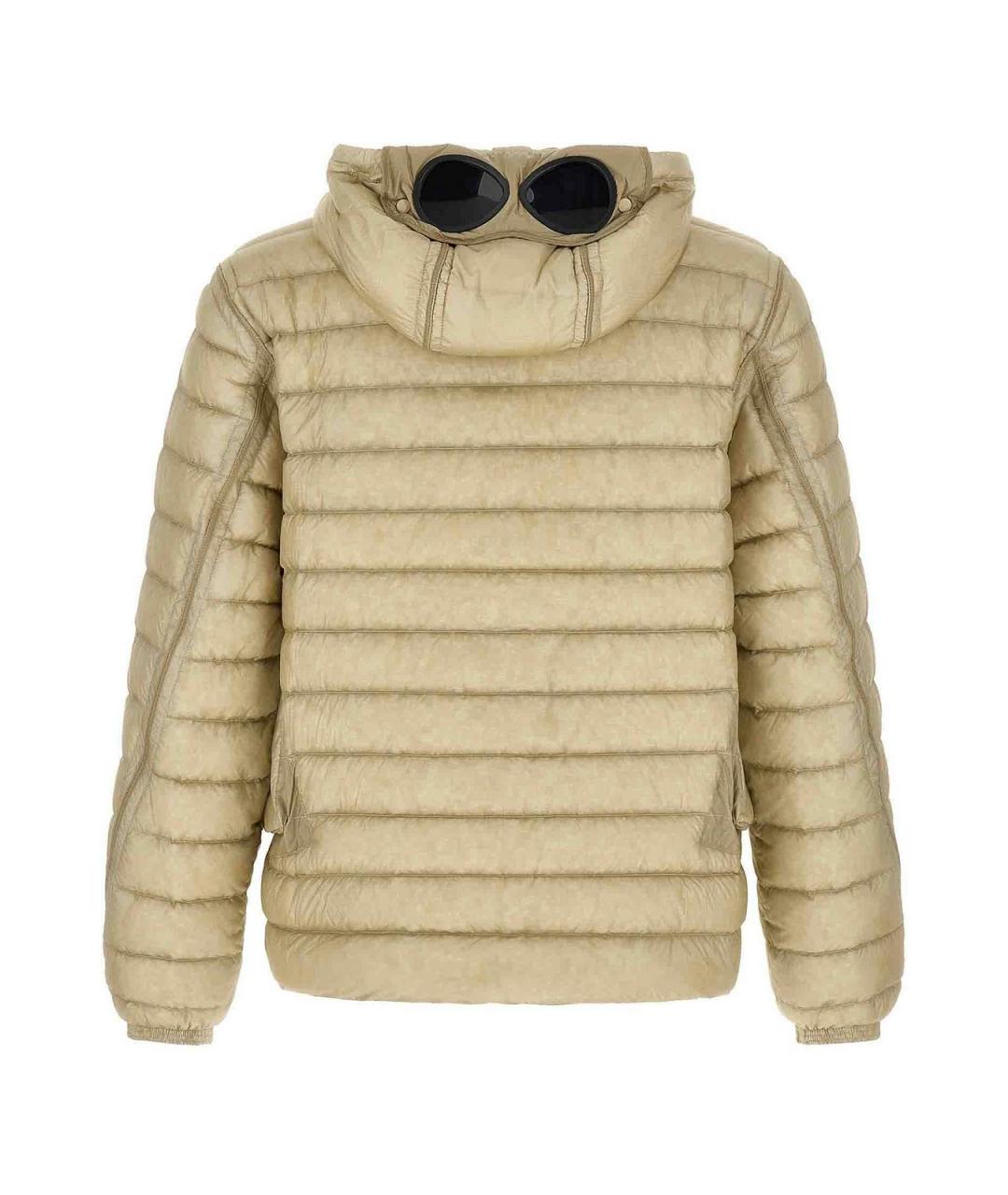 CP COMPANY Бежевый полиамидовый пуховик, фото 2
