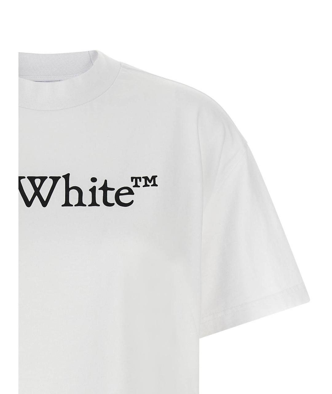 OFF-WHITE Белая хлопковая футболка, фото 3