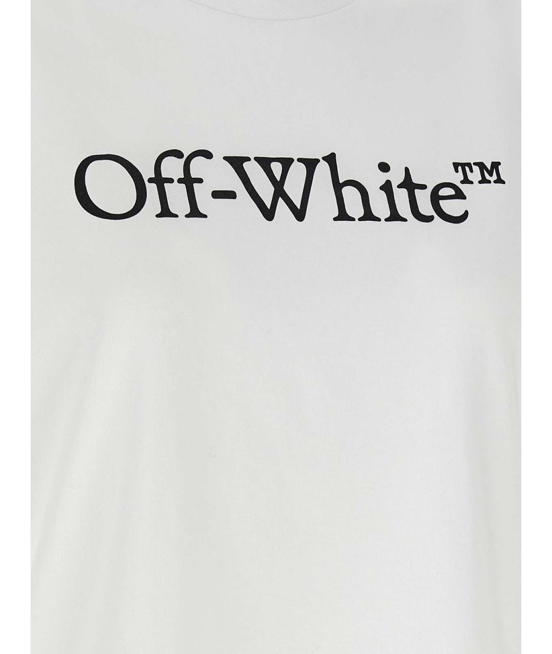 OFF-WHITE Белая хлопковая футболка, фото 4
