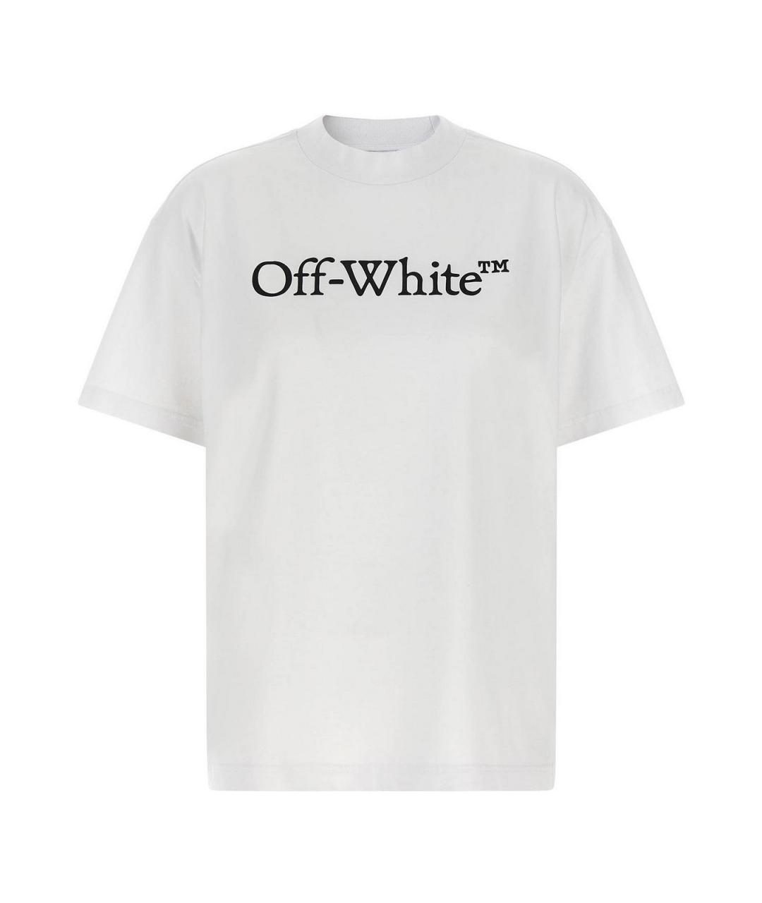OFF-WHITE Белая хлопковая футболка, фото 1