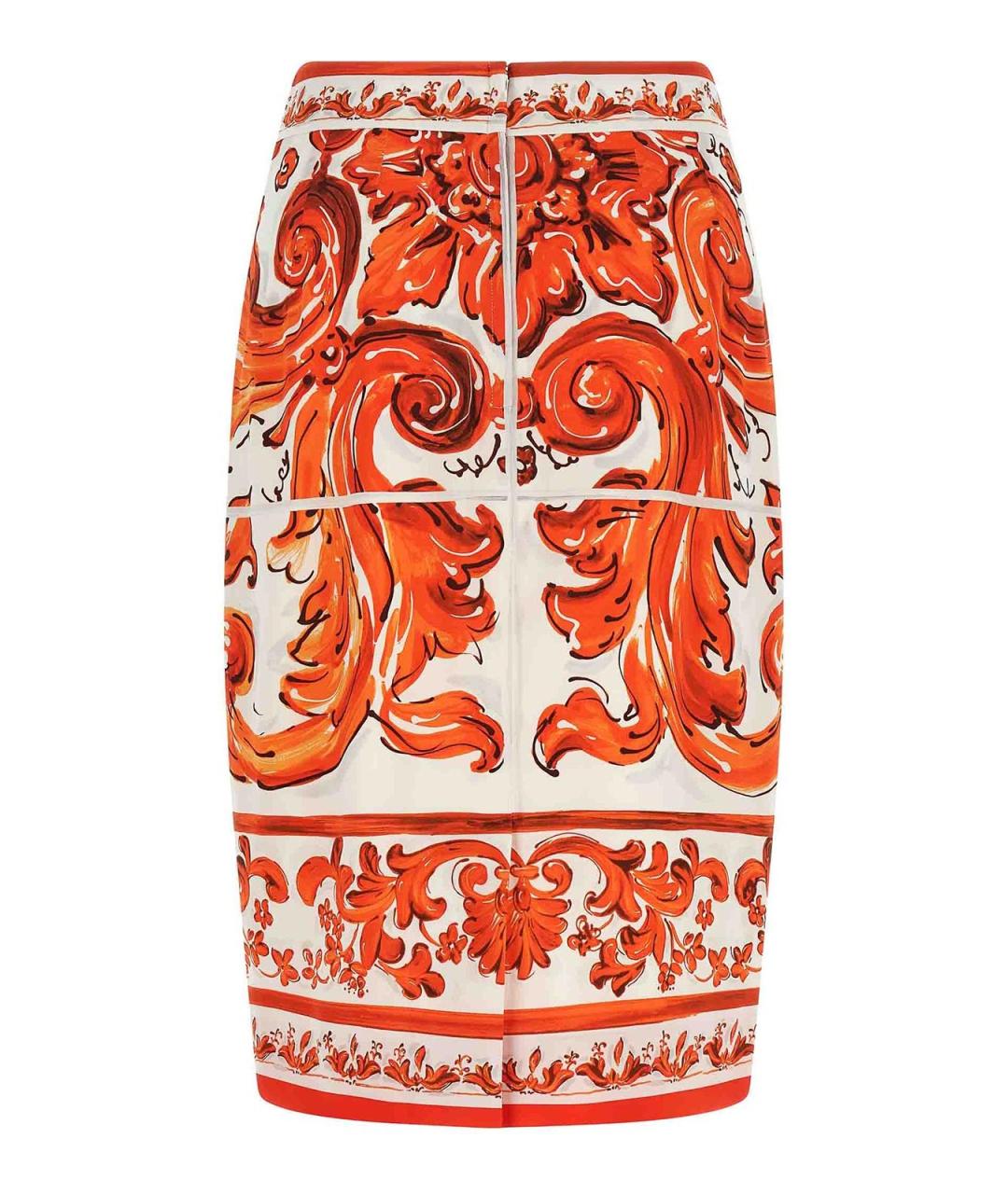 DOLCE&GABBANA Мульти шелковая юбка миди, фото 2