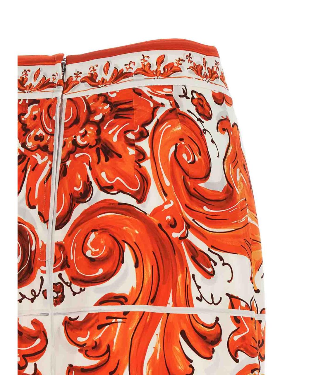 DOLCE&GABBANA Мульти шелковая юбка миди, фото 4