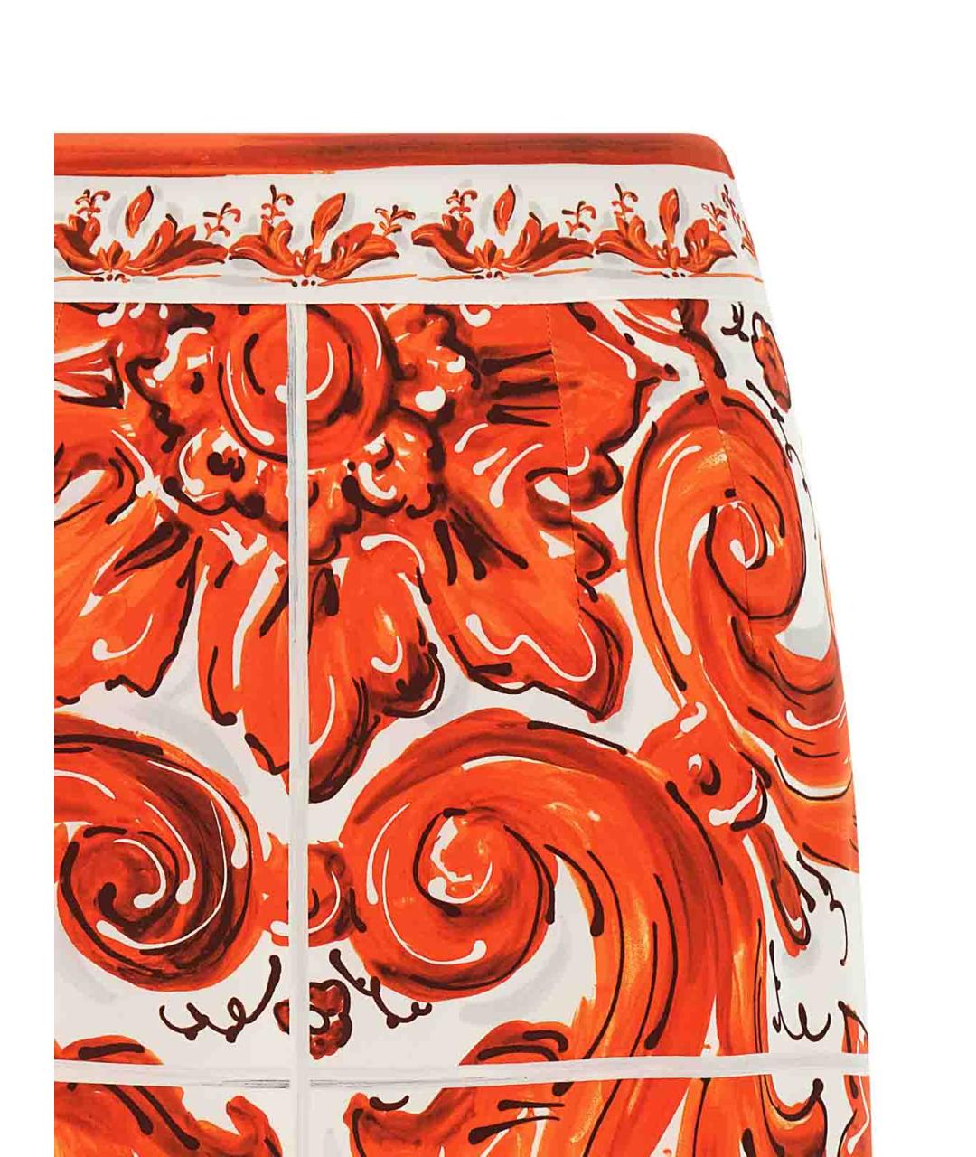 DOLCE&GABBANA Мульти шелковая юбка миди, фото 3