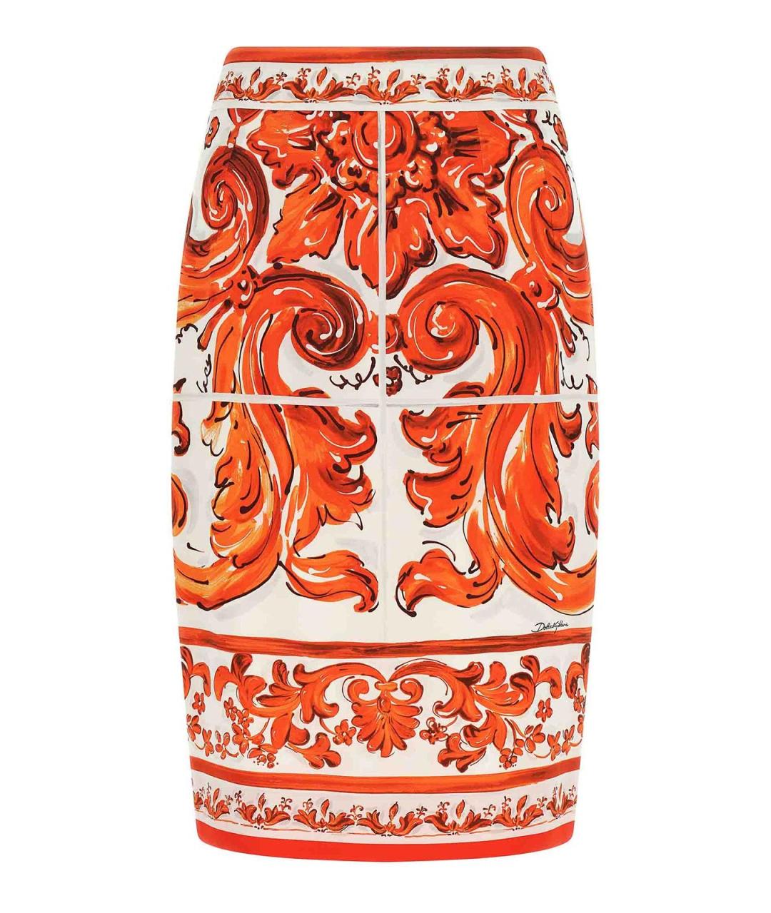 DOLCE&GABBANA Мульти шелковая юбка миди, фото 1