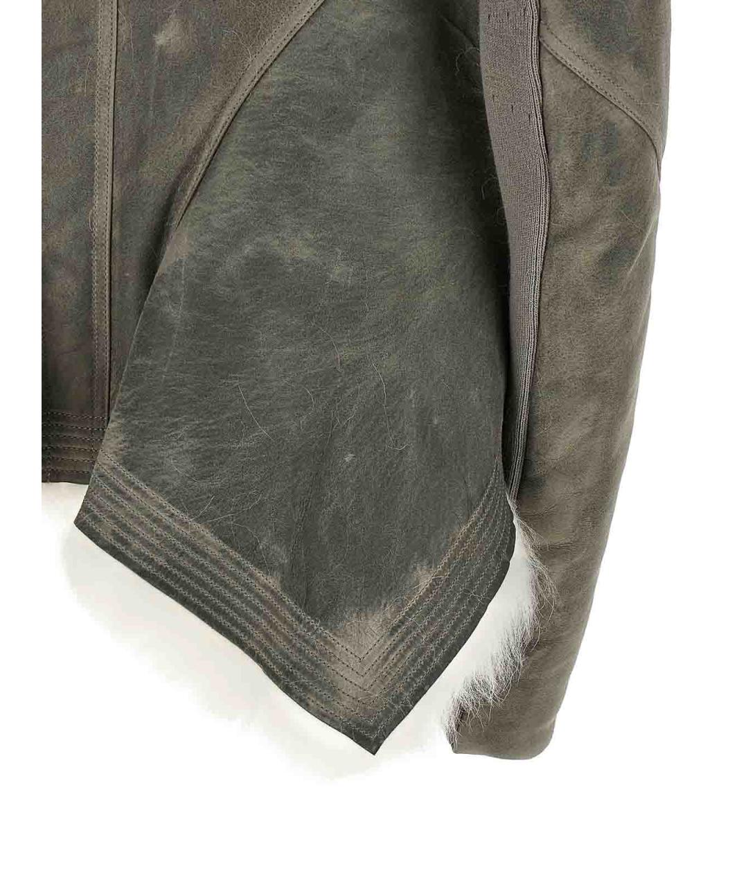 RICK OWENS Серая замшевая дубленка, фото 4