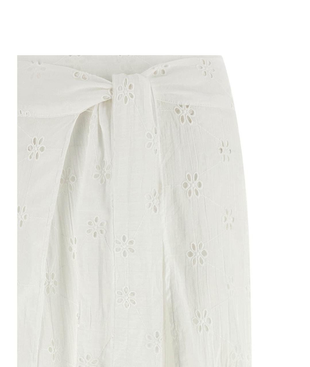 POLO RALPH LAUREN Белые хлопковые брюки широкие, фото 3