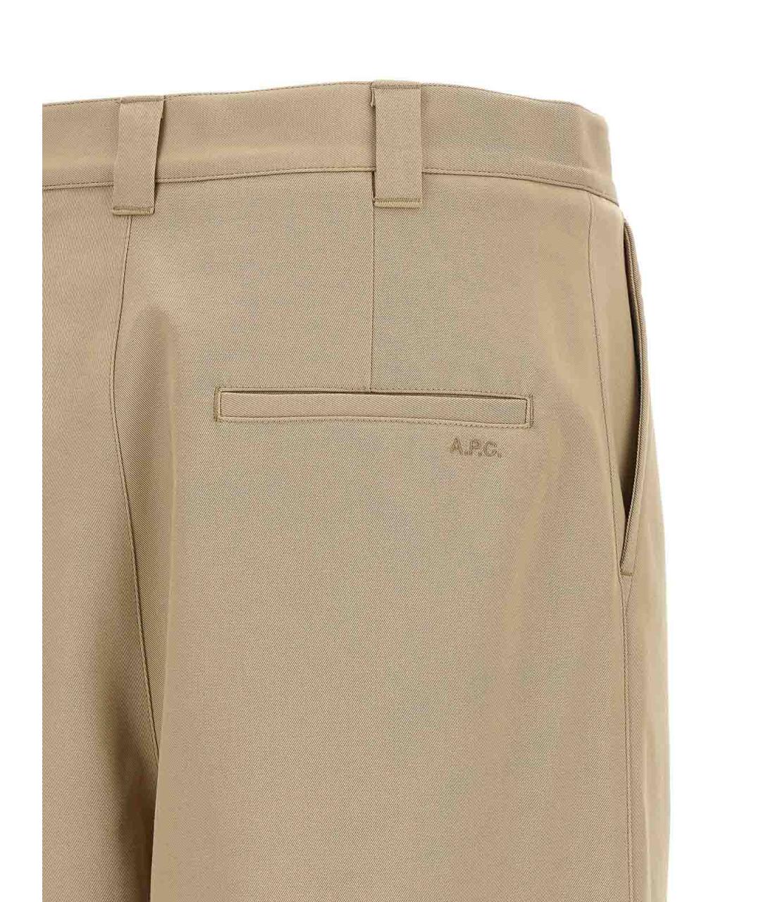 A.P.C. Бежевые хлопковые повседневные брюки, фото 4