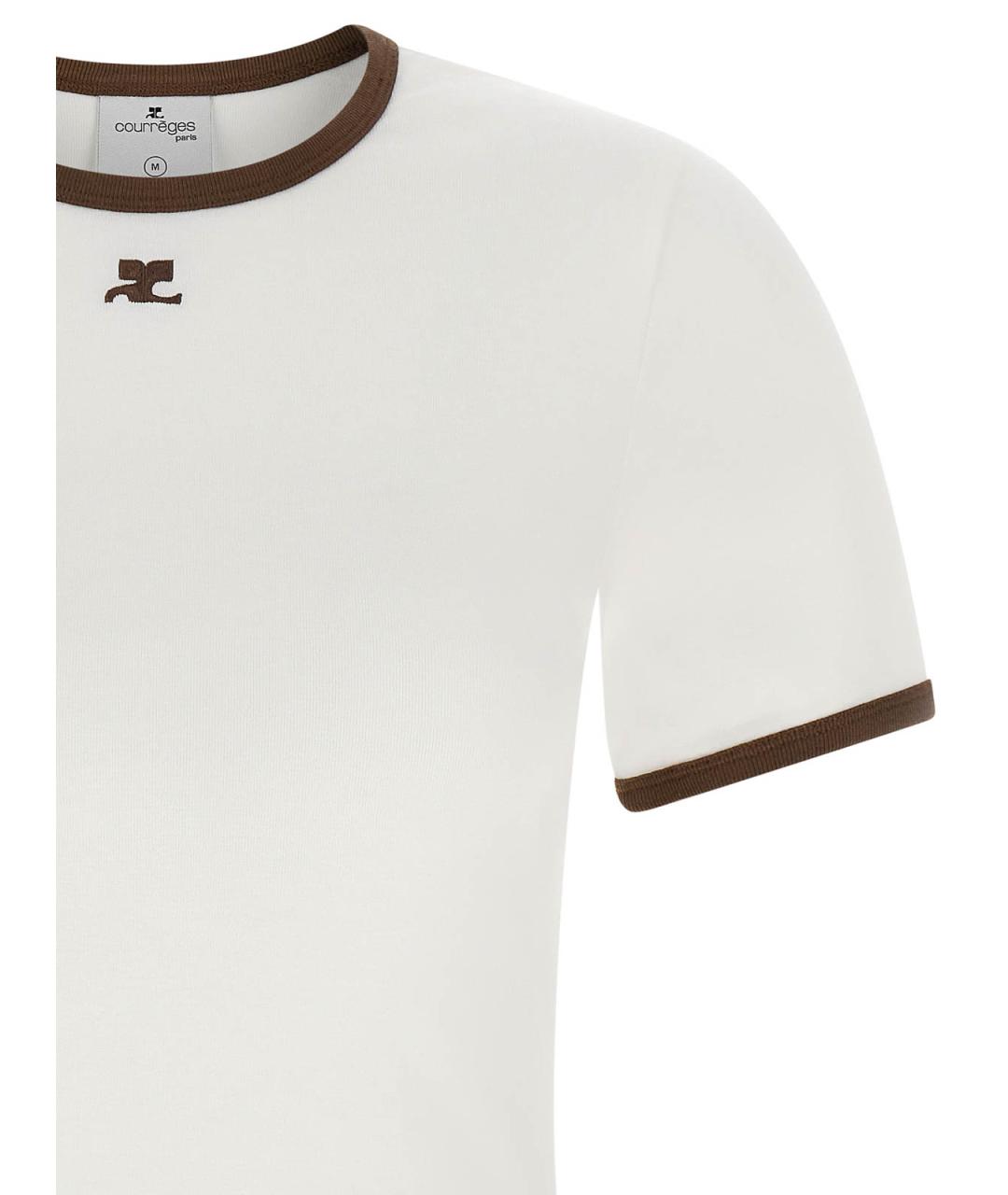 COURREGES Белая хлопковая футболка, фото 3