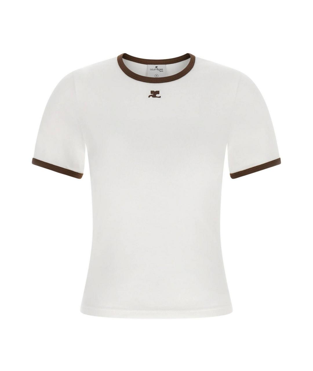 COURREGES Белая хлопковая футболка, фото 1