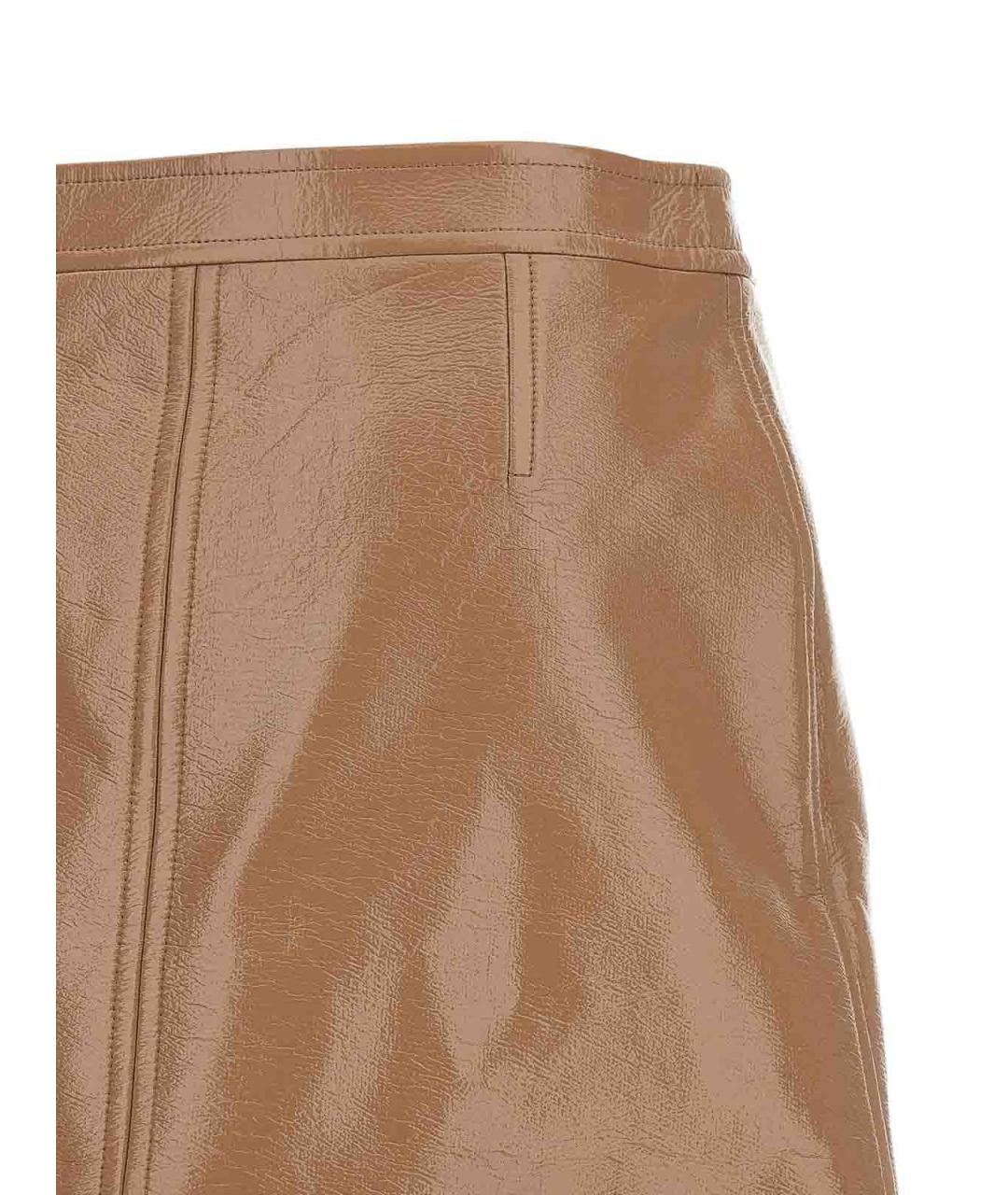 COURREGES Коричневая хлопковая юбка мини, фото 4