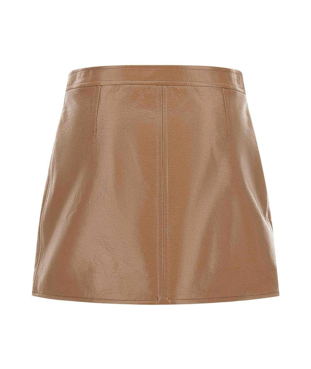 COURREGES Коричневая хлопковая юбка мини, фото 2